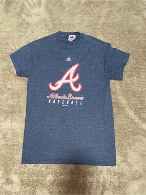 Majestic Atlanta Braves Baseball Crewneck T‑Shirt